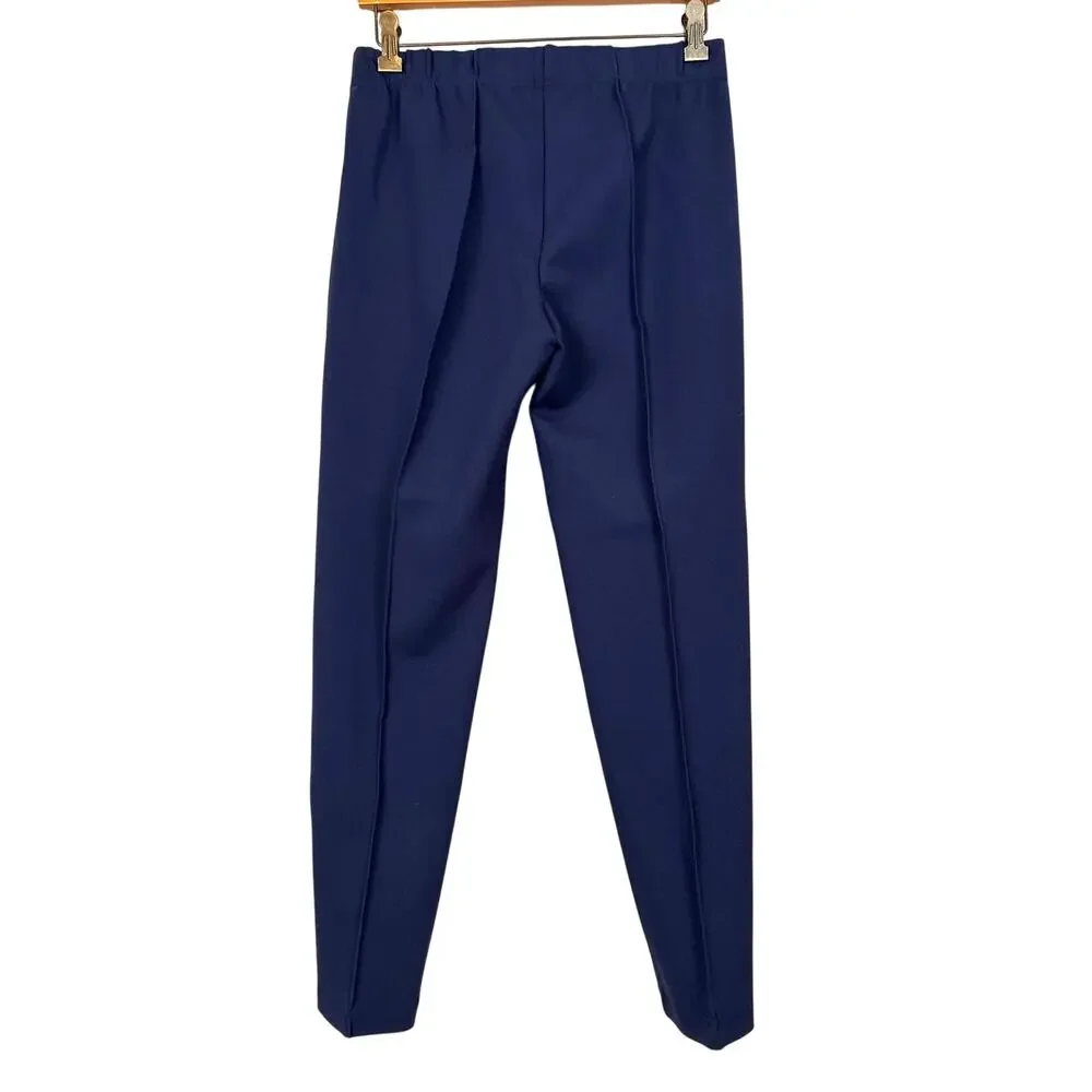 Lilly Pulitzer Womens L Navy Blue Pull On Stretch Travel Pants Legging NEW